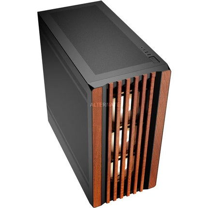 Case Sharkoon Rebel C70M RGB | Mid-Tower ATX | Frente de Madera | 4 Ventiladores RGB PWM | Negro