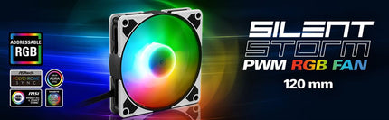 Abanico Gaming Sharkoon Silentstorm 120 PWM RGB | 120mm | Silencioso | 9 LED RGB Direccionables | Blanco y Gris