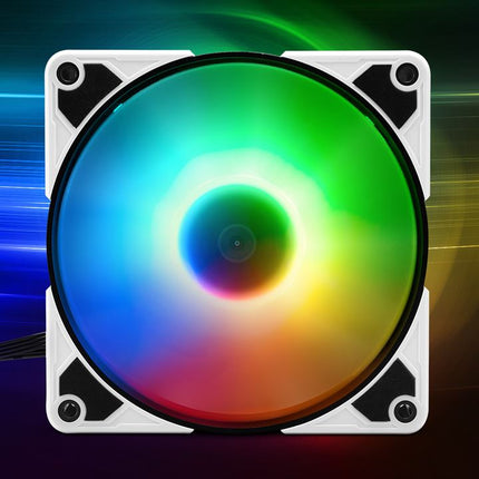 Abanico Gaming Sharkoon Silentstorm 120 PWM RGB | 120mm | Silencioso | 9 LED RGB Direccionables | Blanco y Gris