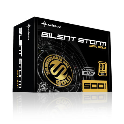 Fuente de Poder Sharkoon SilentStorm SFX Gold 500W | 80 Plus Gold | Semimodular | Formato SFX | Ventilador 120mm