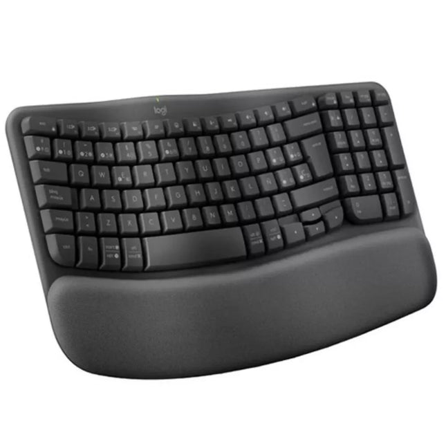 Teclado Logitech Wave Keys Business Ergo | Inalámbrico | Bluetooth + Receptor USB | Español