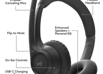 Vista lateral del headset Logitech Zone 300 con controles integrados