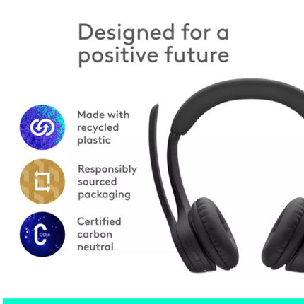 Headset Logitech Zone 300 | Inalámbrico Bluetooth | Micrófono con Cancelación de Ruido