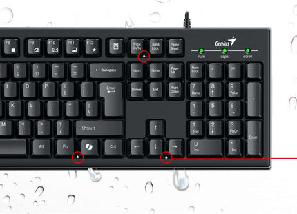 Vista trasera del teclado Genius Smart KB-100 con cable USB conectado