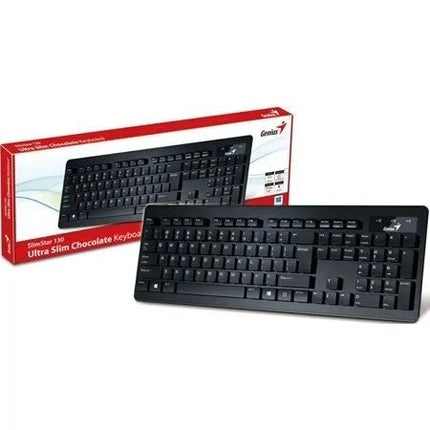 Teclado Genius SlimStar 230II | Alámbrico | Membrana | USB | Español | Diseño Delgado | Plug & Play