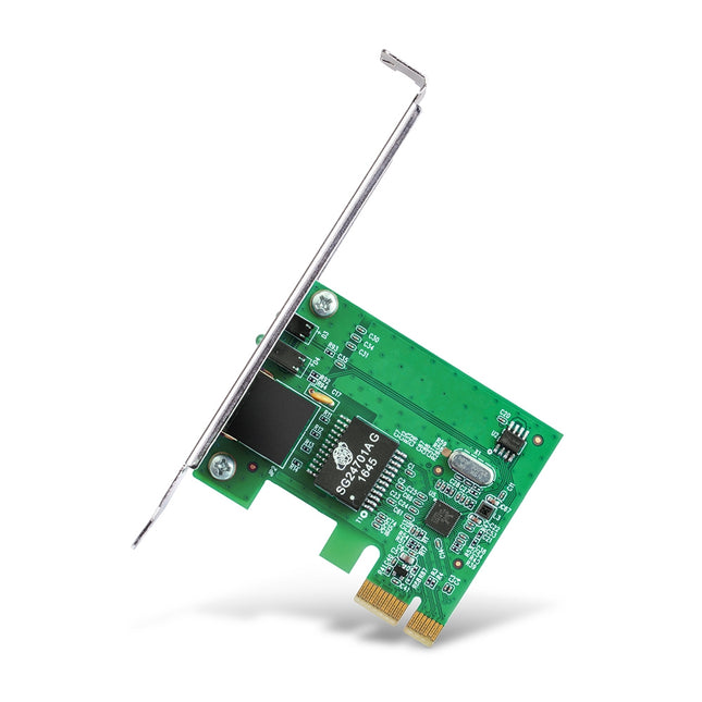 Adaptador de red Gigabit PCI Express TP-Link TG-3468 vista frontal con puerto RJ-45