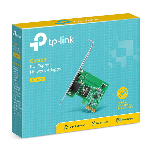 Tarjeta de red TP-Link TG-3468 vista posterior mostrando conectores PCI Express