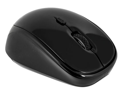 Mouse inalámbrico Targus AMW50US vista frontal con diseño ergonómico negro