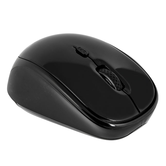 Mouse inalámbrico Targus AMW50US vista frontal con diseño ergonómico negro