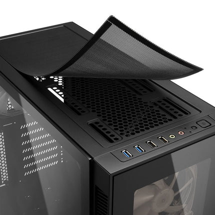 Case Sharkoon Gaming TG5 Pro RGB | Media Torre | Panel de Vidrio Templado | 3 Ventiladores RGB | Negro