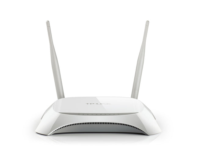 Router TP-Link TL-MR3420 vista frontal con indicadores LED