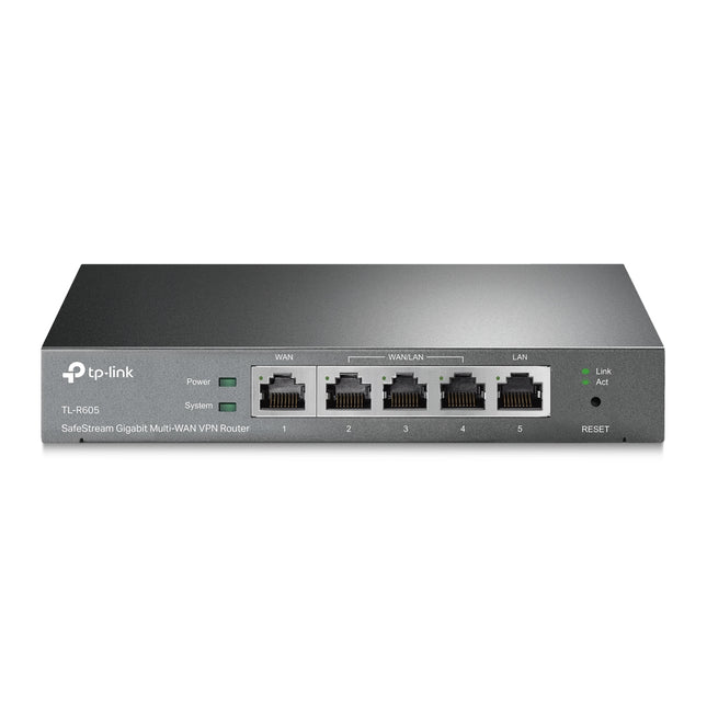 Router VPN TP-Link ER605 vista frontal con 5 puertos Gigabit