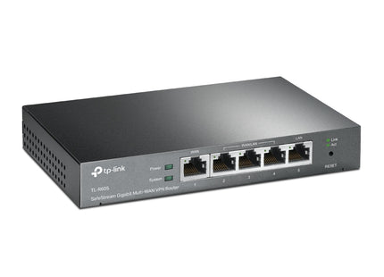 Panel trasero Router TP-Link ER605 mostrando conectores WAN/LAN