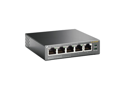 Switch TP-Link TL-SF1005P carcasa metálica vista lateral