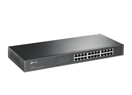Switch de red TP-Link TL-SF1024 vista lateral con conectores