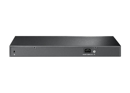 Vista lateral switch TP-Link 16 puertos con indicadores LED de estado