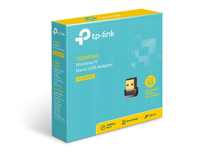 Comparación de tamaño del TP-Link TL-WN725N con moneda vista superior