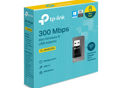 Comparación de tamaño del adaptador USB TL-WN823N con otros dispositivos