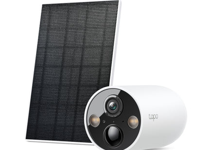 Cámara de vigilancia TP-Link Tapo C425 con panel solar vista frontal completa