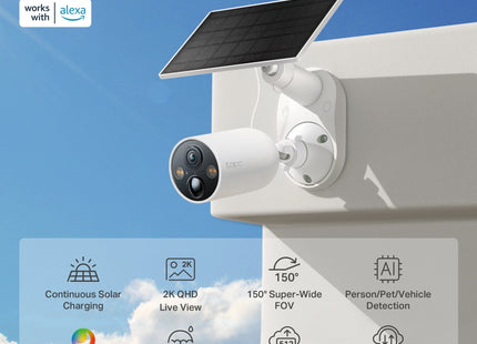 Panel solar integrado de la cámara TP-Link Tapo C425 para exteriores