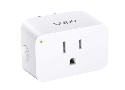 Mini enchufe inteligente TP-Link Tapo P105 vista frontal con logo