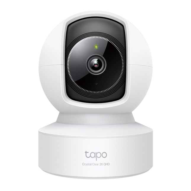 Cámara de seguridad TP-Link Tapo C222 blanca vista frontal con lente 2K QHD