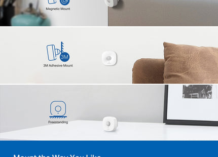 TP-Link T100 sensor movimiento comparación tamaño con mano