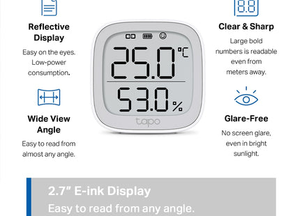Sensor de Temperatura y Humedad Inteligente con Pantalla TP-Link, T315