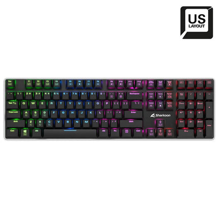Teclado Gaming RGB Sharkoon PureWriter | Mecánico | Layout Inglés | Alámbrico | USB