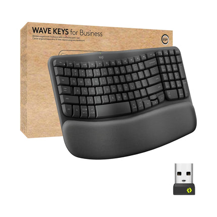 Teclado Logitech Ergo Wave Keys | Inalámbrico | Bluetooth | Diseño Ergonómico | Español