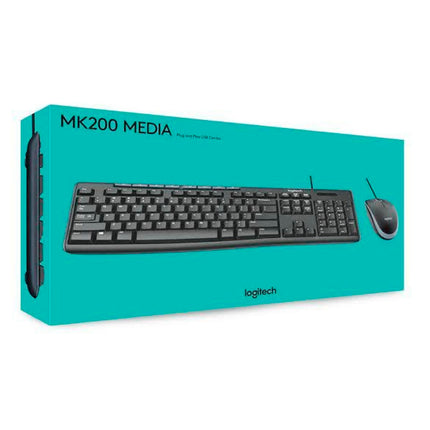Teclado y Mouse Logitech Multimedia MK200 | Inalámbrico | Español