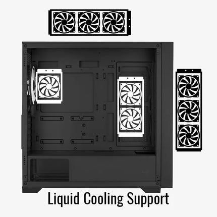 Case RGB AeroCool Tern Mini | Torre Pequeña | Vidrio Templado | 3 Abanicos Delanteros | 1 Abanico Trasero | Negro