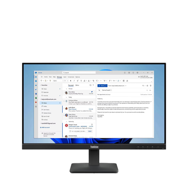 Lenovo Monitor ThinkVision S24-4E 23.8 pulgadas FHD, 64B5KAR1LA