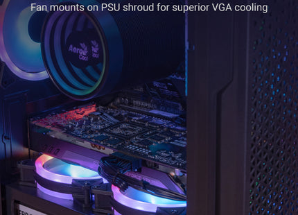 Case Gaming AeroCool Trinity Mini-G-BK-V3 | Mini Torre | Panel Lateral de Vidrio Templado | 2 Ventiladores RGB 140mm | 1 Ventilador RGB 120mm