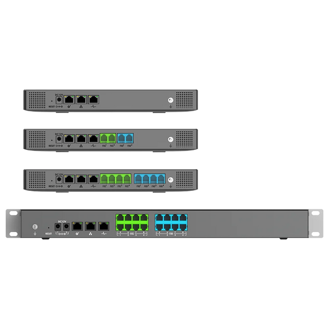 Grandstream UCM6302A IP PBX de Audio para 500 Usuarios con 2 FXS, 2 FXO y 3 Puertos Gigabit PoE+