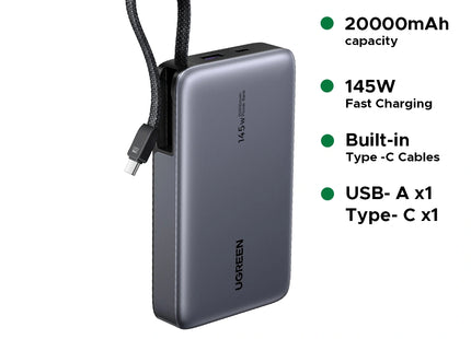 Ugreen Power Bank PB551 20000mAh 145W, 55992B