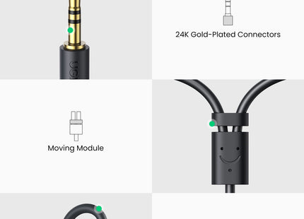 Cable Jack Macho a 2 RCA Hembra UGREEN AV109, 10547