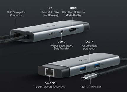 Hub USB Tipo-C 6 en 1 TP-Link, UH6120C