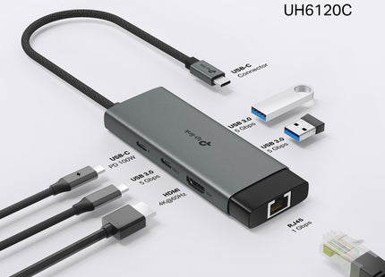 Hub USB Tipo-C 6 en 1 TP-Link, UH6120C