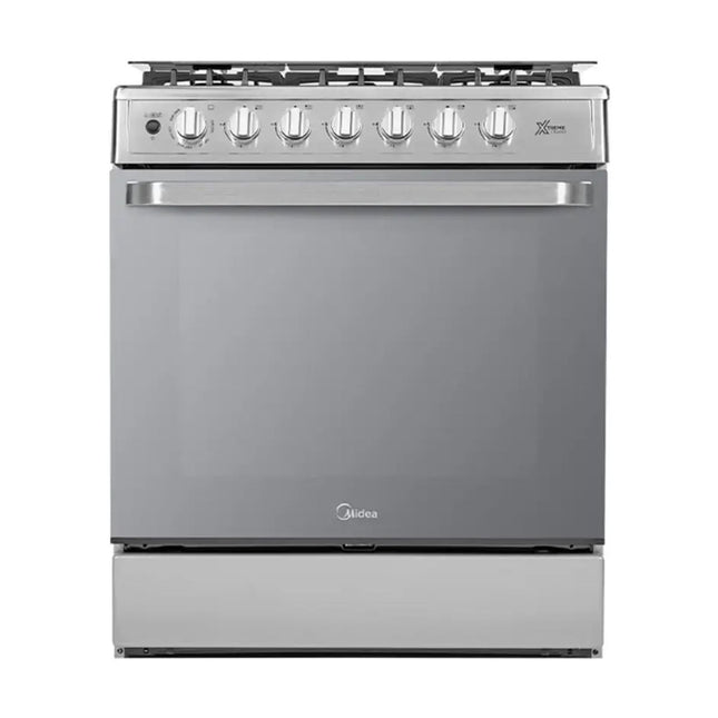 Cocina a Gas Midea Xtreme Chef-Air MGS30FS1LEAMSS | 30" | 6 quemadores | AirFryer | Parrillas de hierro fundido