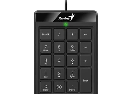 Teclado Numérico Genius Numpad 110 vista frontal completa con 19 teclas de membrana