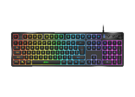 Teclado Gaming Genius Scorpion K7 Plus con retroiluminación RGB multicolor vista frontal