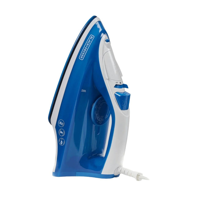 Plancha de Vapor Black + Decker TrueGlide IRBD350 | 1200W | Suela Cerámica | Golpe de Vapor | Azul