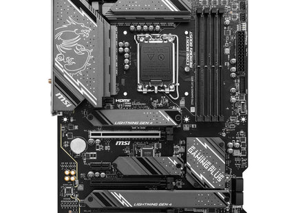 Tarjeta madre MSI Z790 Gaming Plus WiFi vista frontal completa con socket LGA 1700