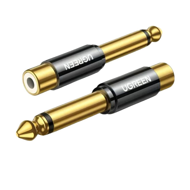 Adaptador UGREEN AV169 | Jack 6.35 mm Macho a RCA Hembra | Oro | Audio Analógico Profesional 6.35 mm | Adaptador de Señal