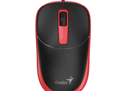 Mouse Genius DX-123 rojo vista frontal con cable USB