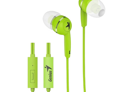 Audífonos Genius HS-M320 verdes con cable y control en línea para llamadas