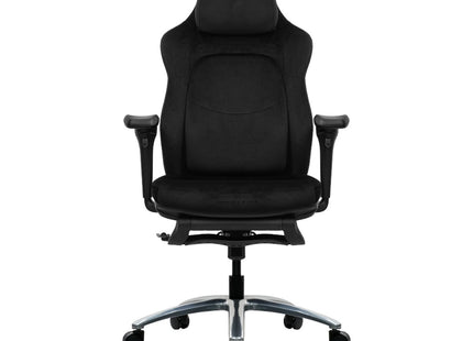 Silla gaming Formula V Line Vlux 1 Plus negra con tela Pawtex antiarañazos - vista frontal completa