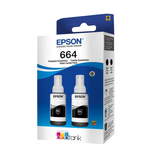 Epson tinta doble negro original P/l110/l200/l210/l350/l355/l555 - T664120-2P