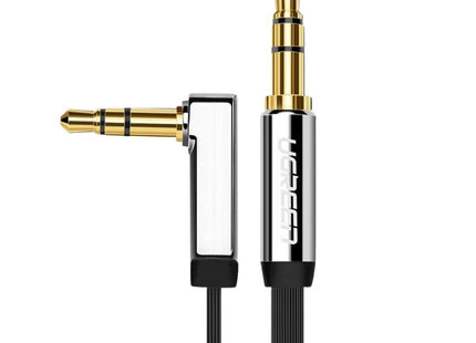 Cable UGREEN AV119 3.5mm macho a macho negro con conector angular de 1 metro